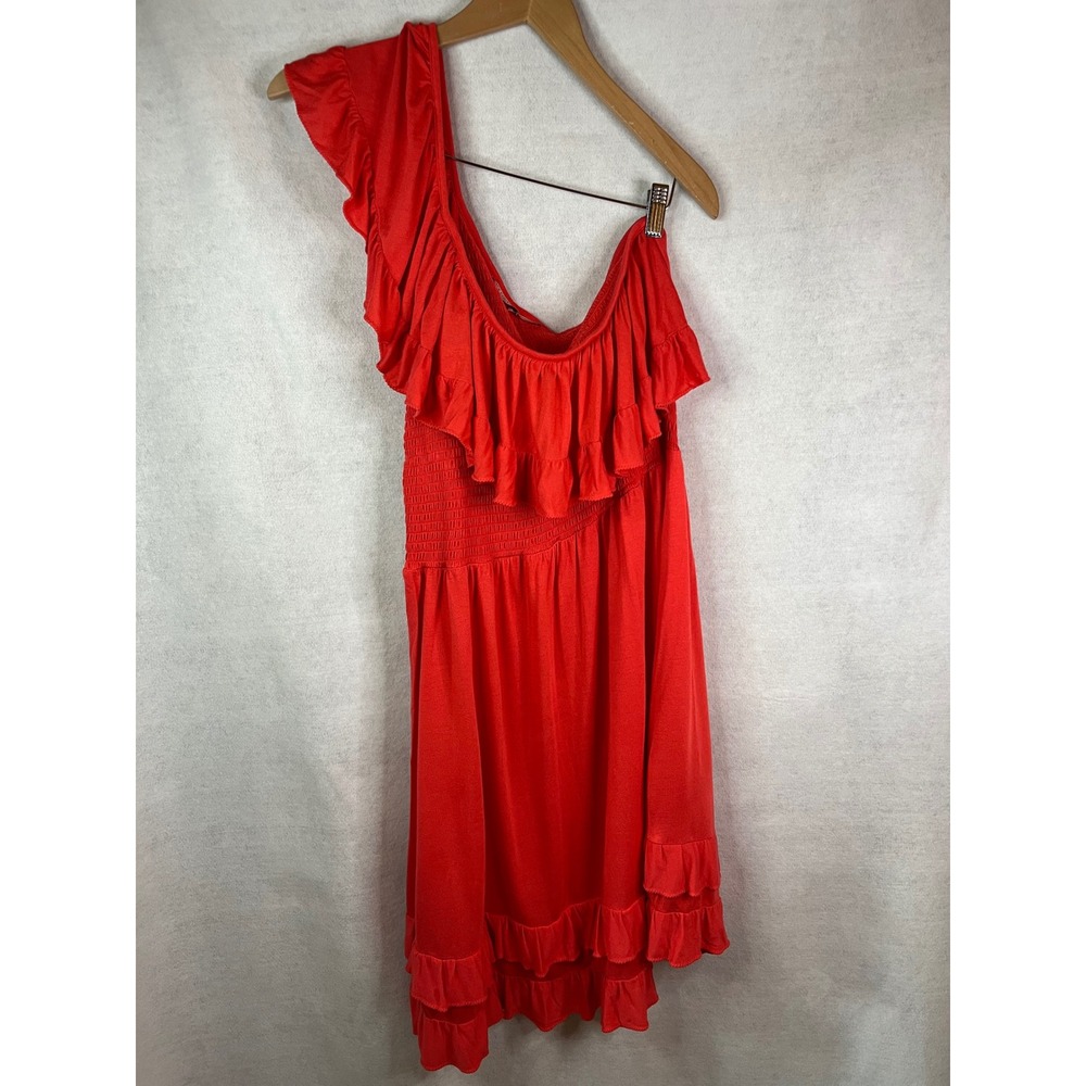 Juicy Couture XL Off The Shoulder Smocked Ruffle Cherry Pie Red Dress NWOT